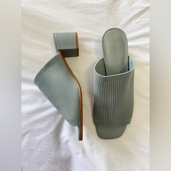 Everlane Shoes - Everlane | SZ 8.5 | Seafoam Green ReKnit Glove Mule Open Toe Block Heel Slide